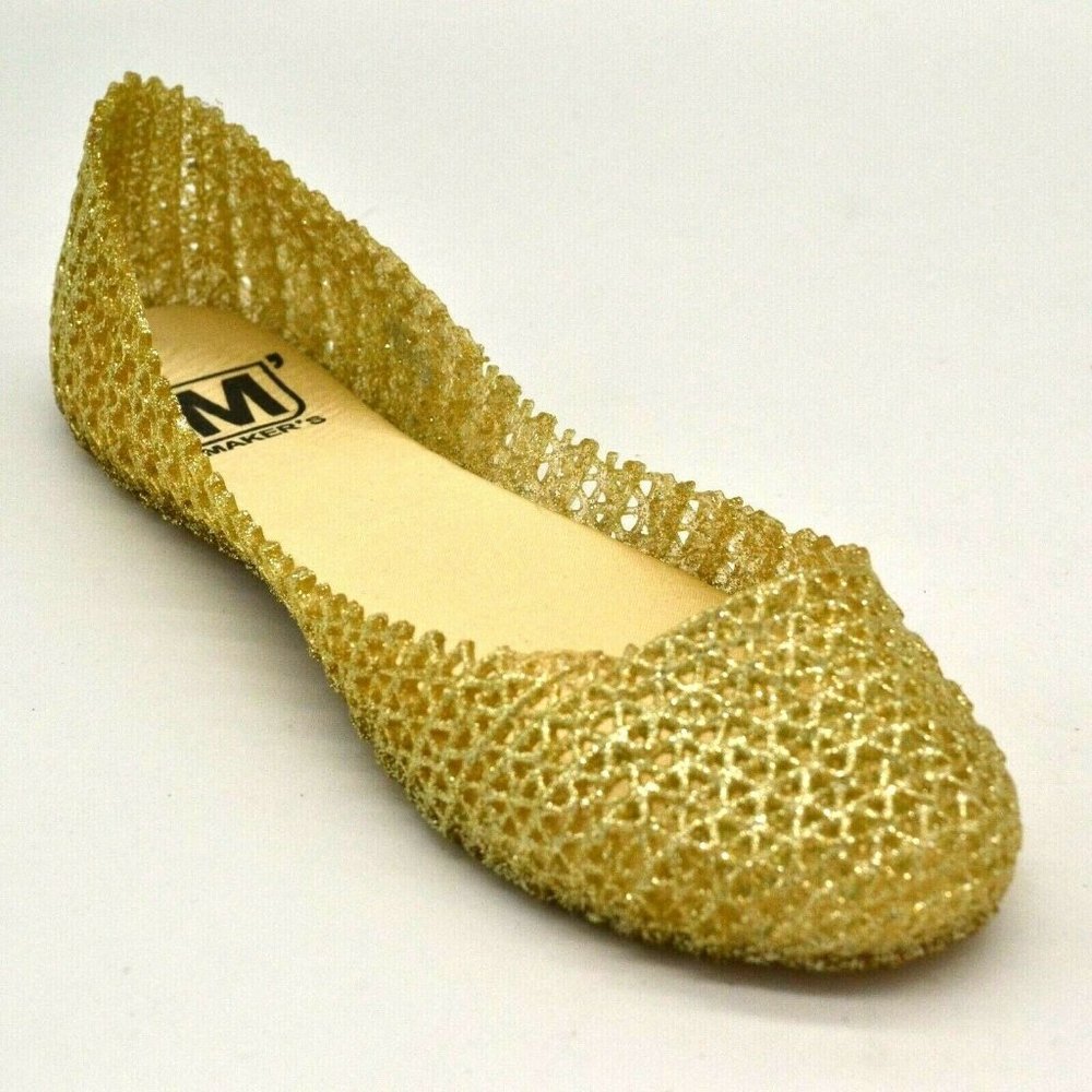 Makers‎ Womens Love Ballet Flat Size 6 Champagne Textured Cushion Footbed NEW